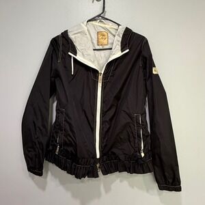 Fay Italy Black Lightweight‎ Hooded Jacket Women's Size M